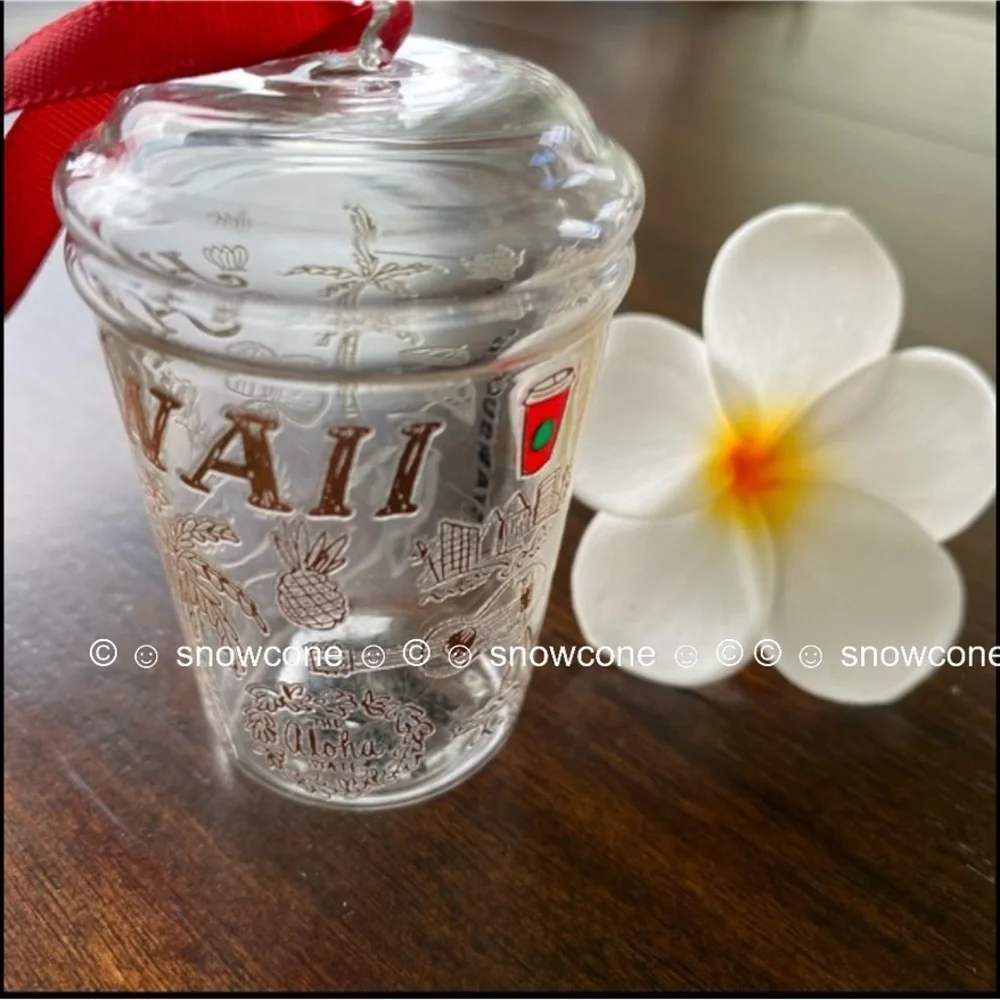 NEW Starbucks Hawaii Christmas Tumbler Glass Ornament